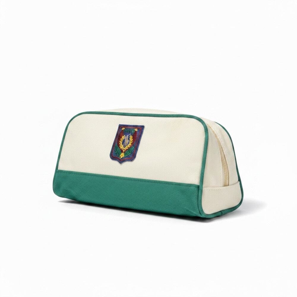 Vintage Polo Ralph Lauren Crest Travel Toiletry Cosmetic Bag Green White